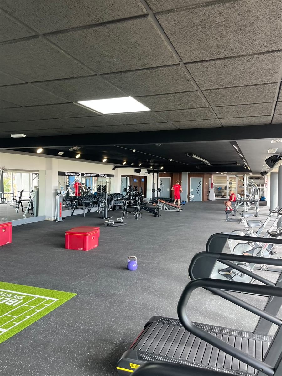 A fully equipped strength training floor